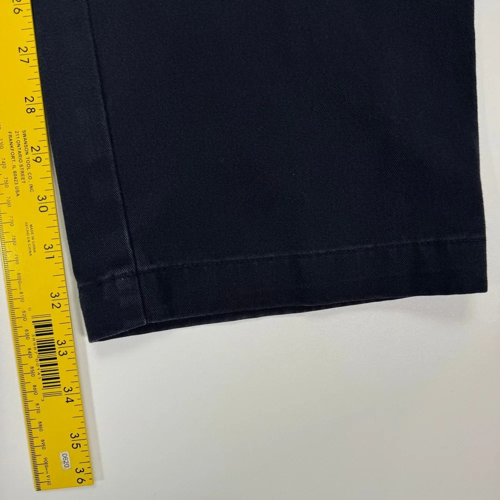 Polo Ralph Lauren Chino Pants Mens 34x34 Navy Blue Pleated Cotton Casual